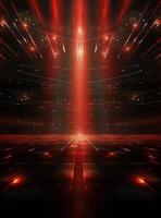 Ai generative Backdrop With Illumination Of Red Spotlights For Flyers realistic image ultra hd high design photo