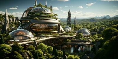 futurista verde ciudad arquitectura foto