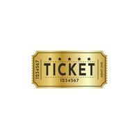 Ticket gold coupon vector design template