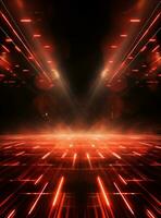 Ai generative Backdrop With Illumination Of Red Spotlights For Flyers realistic image ultra hd high design photo