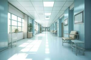 Ideal Healthcare Background with Surrealist Blurry Hospital Scene. AI Generative photo