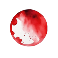 Red Watercolor Round Stain, Round Stain Png, Red Round Stain Png, Transparent Background, AI Generative png