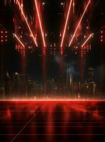 Ai generative Backdrop With Illumination Of Red Spotlights For Flyers realistic image ultra hd high design photo