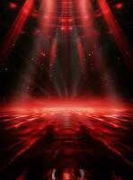 Ai generative Backdrop With Illumination Of Red Spotlights For Flyers realistic image ultra hd high design photo