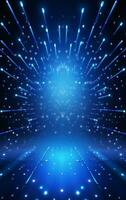 Ai generative Backdrop With Illumination Of blue Spotlights For Flyers realistic image ultra hd high design photo