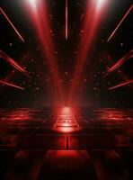 Ai generative Backdrop With Illumination Of Red Spotlights For Flyers realistic image ultra hd high design photo