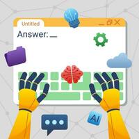 Artificial Inteligence Typing Answer vector