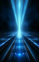 Ai generative Backdrop With Illumination Of blue Spotlights For Flyers realistic image ultra hd high design photo