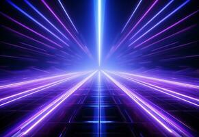 Ai Generative Neon illuminated futuristic backdrop realistic image, ultra hd, high design very detailed photo