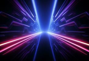 Ai Generative Neon illuminated futuristic backdrop realistic image, ultra hd, high design very detailed photo