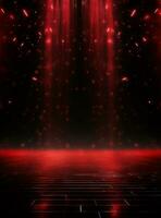 Ai generative Backdrop With Illumination Of Red Spotlights For Flyers realistic image ultra hd high design photo