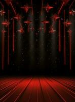 Ai generative Backdrop With Illumination Of Red Spotlights For Flyers realistic image ultra hd high design photo
