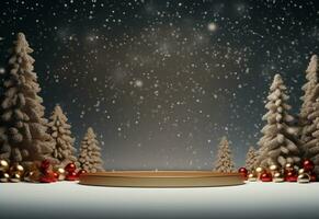 Ai generative Christmas background with negative space realistic image ultra hd high design very detailed photo