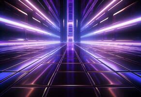 Ai Generative Neon illuminated futuristic backdrop realistic image, ultra hd, high design very detailed photo