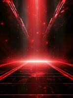 Ai generative Backdrop With Illumination Of Red Spotlights For Flyers realistic image ultra hd high design photo