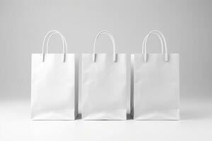 Shopping bag mockup design on white background. Generative AI photo