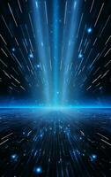 Ai generative Backdrop With Illumination Of blue Spotlights For Flyers realistic image ultra hd high design photo