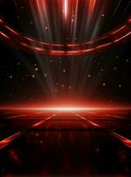 Ai generative Backdrop With Illumination Of Red Spotlights For Flyers realistic image ultra hd high design photo
