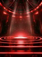 Ai generative Backdrop With Illumination Of Red Spotlights For Flyers realistic image ultra hd high design photo