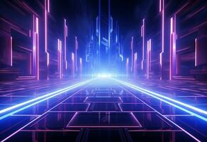 Neon illuminated futuristic backdrop realistic image, ultra hd, high design very detailed photo