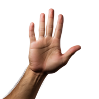 hand, hand png, fem fingrar png, hand med transparent bakgrund, ai generativ png