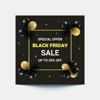 Modern black friday sale banner for social media post template, good for your promotion. vector