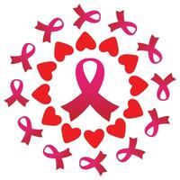 October is the World Breast Cancer Seamless Pattern background template with ribbon. vector