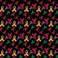 October is the World Breast Cancer Seamless Pattern background template with ribbon. vector