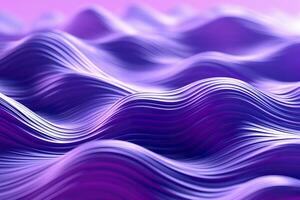 3D renders technological waves with purple, and vibrant colors. AI Generative photo