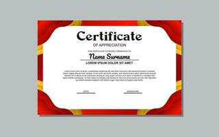 A certificate template with a red and yellow wavy design is a versatile asset suitable for creating eye-catching, modern certificates for various occasions and events. vector