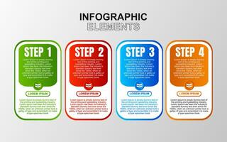 infographic template design with 4 steps. infographic design for presentations, banners, infographs and posters vector