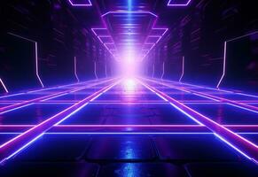 Ai Generative Neon illuminated futuristic backdrop realistic image, ultra hd, high design very detailed photo