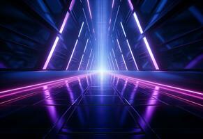 Ai Generative Neon illuminated futuristic backdrop realistic image, ultra hd, high design very detailed photo