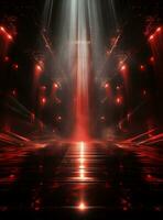 Ai generative Backdrop With Illumination Of Red Spotlights For Flyers realistic image ultra hd high design photo