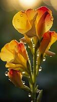 Freesia Flowers in the Morning Light. AI Generative photo