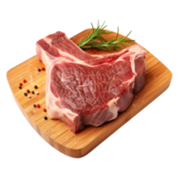 Fiorentina T-bone steak cut on wooden board isolated png