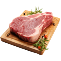 Fiorentina T-bone steak cut on wooden board isolated png