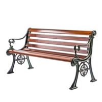 Brown wooden bench isolated png