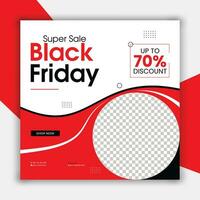 Black Friday social media banner or post template, fashion sale template design for social media vector