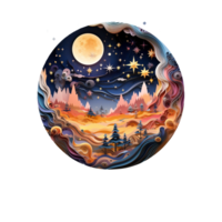 momo lune un B diamant mosaïque ai généré png