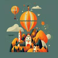 flat design vector style image of create an illustration photo