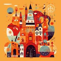 flat design vector style image of create an illustration photo