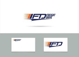 ifd freight drive logo and business card vector