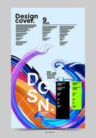 a poster and banner with a colorful design on it vector