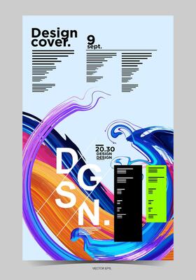 a poster and banner with a colorful design on it