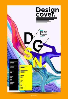 a poster and banner with a colorful design on it
