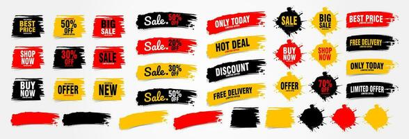 sale banner set with different colors and sizes vector