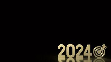 The Gold 2024 Number for New year Business concept 3d rendering photo