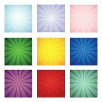 Sun sunburst pattern background set vector