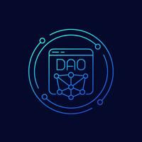 DAO icon, Decentralized Autonomous Organisation linear design vector